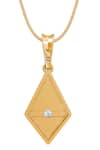 Shop_Divine Solitaires_Yellow Diamond 18kt Gold Geometric Shaped Pendant _at_Aza_Fashions