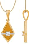 Buy_Divine Solitaires_Yellow Diamond 18kt Gold Geometric Shaped Pendant _Online_at_Aza_Fashions