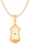 Shop_Divine Solitaires_Yellow Diamond 18kt Gold Rectangle Shaped Pendant _at_Aza_Fashions