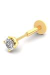 Buy_Divine Solitaires_Gold Plated Imitation Diamonds 18kt Round Cut Nose Pin_at_Aza_Fashions