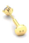 Buy_Divine Solitaires_Gold Plated Imitation Diamonds 18kt Round Cut Nose Pin_Online_at_Aza_Fashions