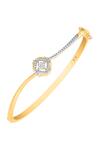 Buy_Divine Solitaires_Yellow Imitation Diamonds Gold Abstract Cutwork Bracelet_at_Aza_Fashions