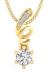 Buy_Divine Solitaires_Yellow 18kt Gold Diamond Abstract Cutwork Pendant _at_Aza_Fashions