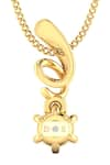 Shop_Divine Solitaires_Yellow 18kt Gold Diamond Abstract Cutwork Pendant _at_Aza_Fashions