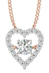 Buy_Divine Solitaires_Rose Gold 18kt Diamond Embellished Heart Pendant _at_Aza_Fashions