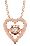 Shop_Divine Solitaires_Rose Gold 18kt Diamond Embellished Heart Pendant _at_Aza_Fashions