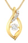 Buy_Divine Solitaires_Yellow 18kt Gold Diamond Embellished Pendant _at_Aza_Fashions