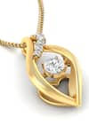 Divine Solitaires_Yellow 18kt Gold Diamond Embellished Pendant _Online_at_Aza_Fashions