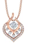 Buy_Divine Solitaires_Rose Gold 18kt Diamond Embellished Pendant _at_Aza_Fashions