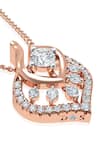 Divine Solitaires_Rose Gold 18kt Diamond Embellished Pendant _Online_at_Aza_Fashions