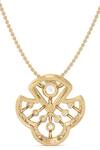 Shop_Divine Solitaires_Yellow 18kt Gold Diamond Flower Pendant _at_Aza_Fashions