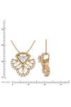 Buy_Divine Solitaires_Yellow 18kt Gold Diamond Flower Pendant _Online_at_Aza_Fashions