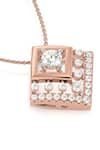 Divine Solitaires_Rose Gold 18kt Diamond Geometric Pendant _Online_at_Aza_Fashions