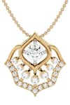 Buy_Divine Solitaires_Yellow 18kt Gold Diamond Mandala Pendant _at_Aza_Fashions