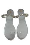 Buy_PREET KAUR_Silver Embellished Crystal Flats _at_Aza_Fashions