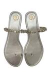 Shop_PREET KAUR_Silver Embellished Crystal Flats _at_Aza_Fashions