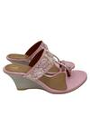 PREET KAUR_Pink Hand Embroidery Rose Wedges _Online_at_Aza_Fashions