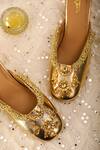 Shop_5elements_Gold Beads Half Crescent Embellished Mule Heels _at_Aza_Fashions