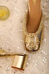 Buy_5elements_Gold Beads Half Crescent Embellished Mule Heels _Online_at_Aza_Fashions