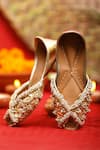 Shop_5elements_Gold Bead Embellished Juttis _at_Aza_Fashions