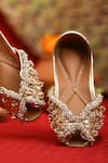 5elements_Gold Bead Embellished Juttis _Online_at_Aza_Fashions