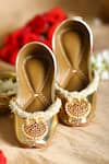 Buy_5Elements_Gold Ruby Stone Pearl And Studded Juttis _at_Aza_Fashions