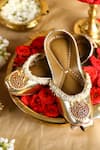 Shop_5Elements_Gold Ruby Stone Pearl And Studded Juttis _at_Aza_Fashions