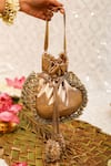 Buy_5elements_Gold Embroidery Ghungroo Potli Bag _at_Aza_Fashions