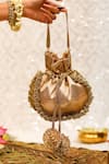 Shop_5elements_Gold Embroidery Ghungroo Potli Bag _at_Aza_Fashions