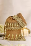 Buy_5elements_Gold Embroidery Potli Bag _Online_at_Aza_Fashions
