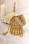 Shop_5elements_Gold Embroidery Potli Bag _Online_at_Aza_Fashions