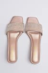 Shop_Elviraa By Pranali A Oswal_Rose Gold Mirrors, Pearls Vine Bloom Embroidered Heels _at_Aza_Fashions