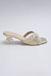 Buy_Elviraa By Pranali A Oswal_Gold Pearls, Mirrors Vine Blossom Embroidered Cube Heels _Online_at_Aza_Fashions