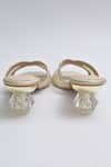 Shop_Elviraa By Pranali A Oswal_Gold Pearls, Mirrors Vine Blossom Embroidered Cube Heels _Online_at_Aza_Fashions