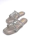 Elviraa By Pranali A Oswal_Silver Rhinestone Strappy Flats _Online_at_Aza_Fashions