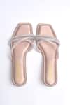 Shop_Elviraa By Pranali A Oswal_Rose Gold Rhinestones Criss Cross Strappy Heels _at_Aza_Fashions