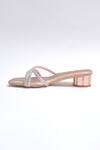 Buy_Elviraa By Pranali A Oswal_Rose Gold Rhinestones Criss Cross Strappy Heels _Online_at_Aza_Fashions