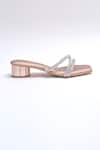 Shop_Elviraa By Pranali A Oswal_Rose Gold Rhinestones Criss Cross Strappy Heels _Online_at_Aza_Fashions