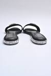Elviraa By Pranali A Oswal_Black Stones Embellished Buckle Flats _Online_at_Aza_Fashions