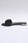 Buy_Elviraa By Pranali A Oswal_Black Stones Embellished Buckle Flats _Online_at_Aza_Fashions