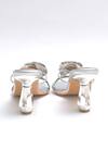 Elviraa By Pranali A Oswal_Silver Rhinestones Bloom Sculptural Heels _Online_at_Aza_Fashions