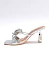 Buy_Elviraa By Pranali A Oswal_Silver Rhinestones Bloom Sculptural Heels _Online_at_Aza_Fashions