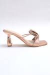Shop_Elviraa By Pranali A Oswal_Rose Gold Rhinestones Blossom Sculptural Heels _Online_at_Aza_Fashions