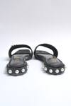 Elviraa By Pranali A Oswal_Black Pearls Circular Buckle Flats _at_Aza_Fashions