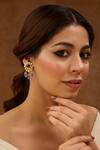 Buy_Karisa Designs_White Studs, Crystals, Beads Cubic Zirconia Moissanite Danglers _at_Aza_Fashions