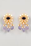 Shop_Karisa Designs_White Studs, Crystals, Beads Cubic Zirconia Moissanite Danglers _at_Aza_Fashions
