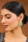 Buy_Karisa Designs_White Pearls, Crystals, Beads Chaand Shaped And Moissanite Earrings _at_Aza_Fashions