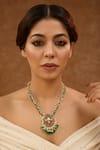 Buy_Karisa Designs_Green Kundan Embellished Pendant Necklace _at_Aza_Fashions