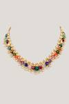 Shop_Karisa Designs_Multi Color Navratan Stone Choker Necklace _at_Aza_Fashions