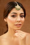 Buy_Karisa Designs_Green Moissanite Stone Embellished Maangtikka _at_Aza_Fashions